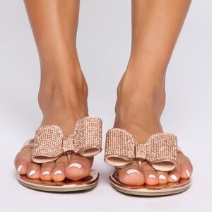 Aminah Abdul Jillil Crystal Flip Flop Sandals